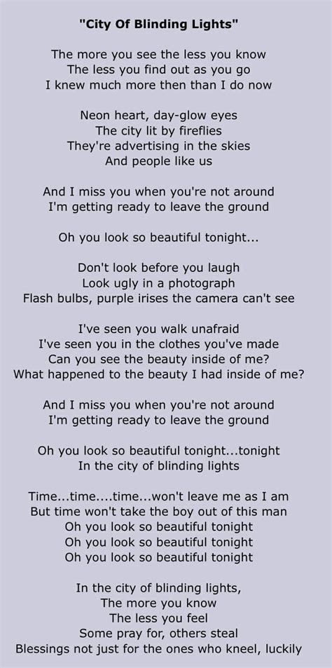 lyrics city of blinding lights u2|U2 – City of Blinding Lights Lyrics .